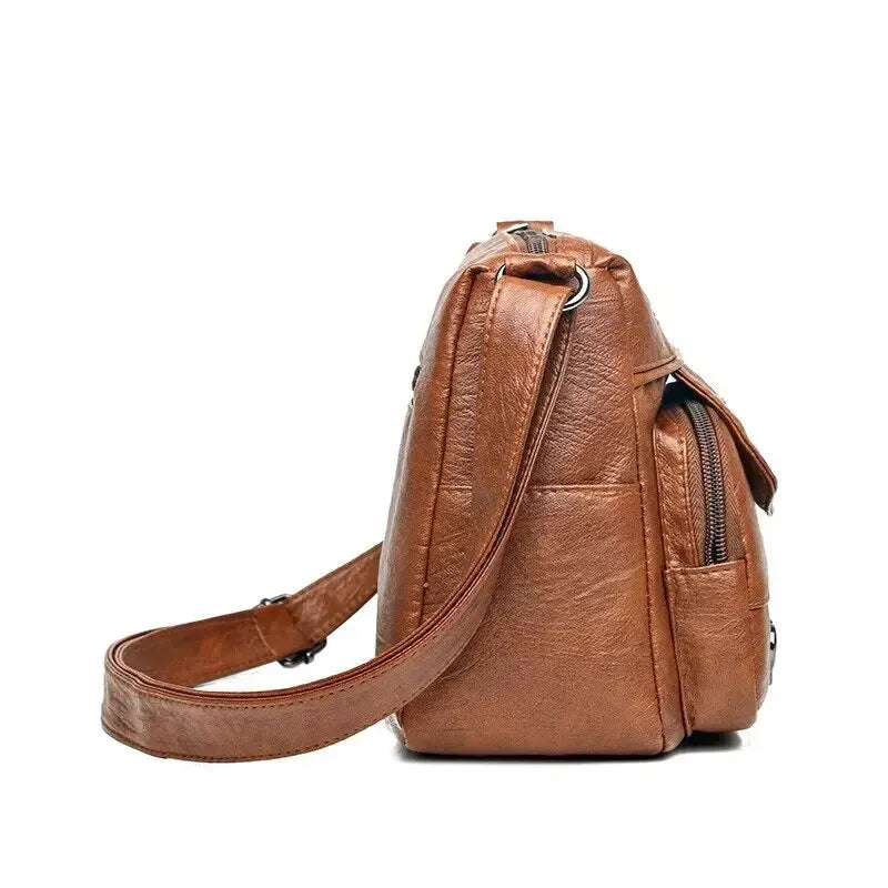 Vintage Women's Shoulder Bag, Soft Leather 'Love' Crossbody