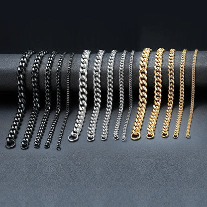 Vnox 3-11mm Chunky Miami Curb Chain Bracelet for Men, Stainless Steel Cuban Link Chain Wristband Classic Punk Heavy Male Jewelry Blue Wolf Store 