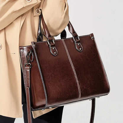 Women Handbag Cross body Shoulder Tote Bag Genuine Leather Shopping Fashion Office Female Real Cowhide Messenger Top Handle Bags Blue Wolf Store 