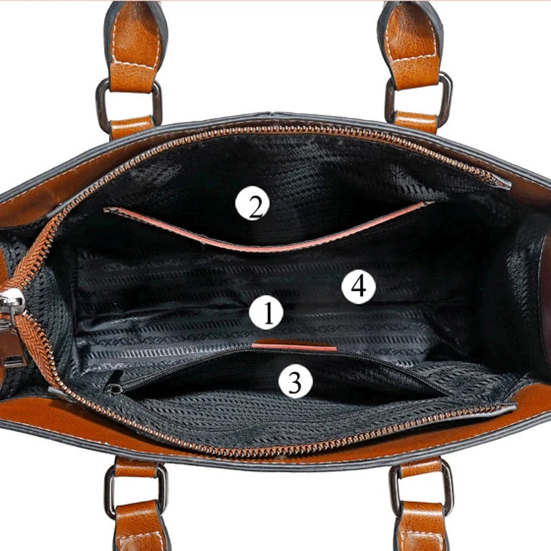 Women Handbag Cross body Shoulder Tote Bag Genuine Leather Shopping Fashion Office Female Real Cowhide Messenger Top Handle Bags Blue Wolf Store 