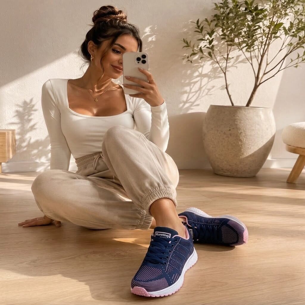 Women's Breathable Casual Fashion Sneakers Women's Breathable Casual Fashion Sneakers Blue Wolf Store 