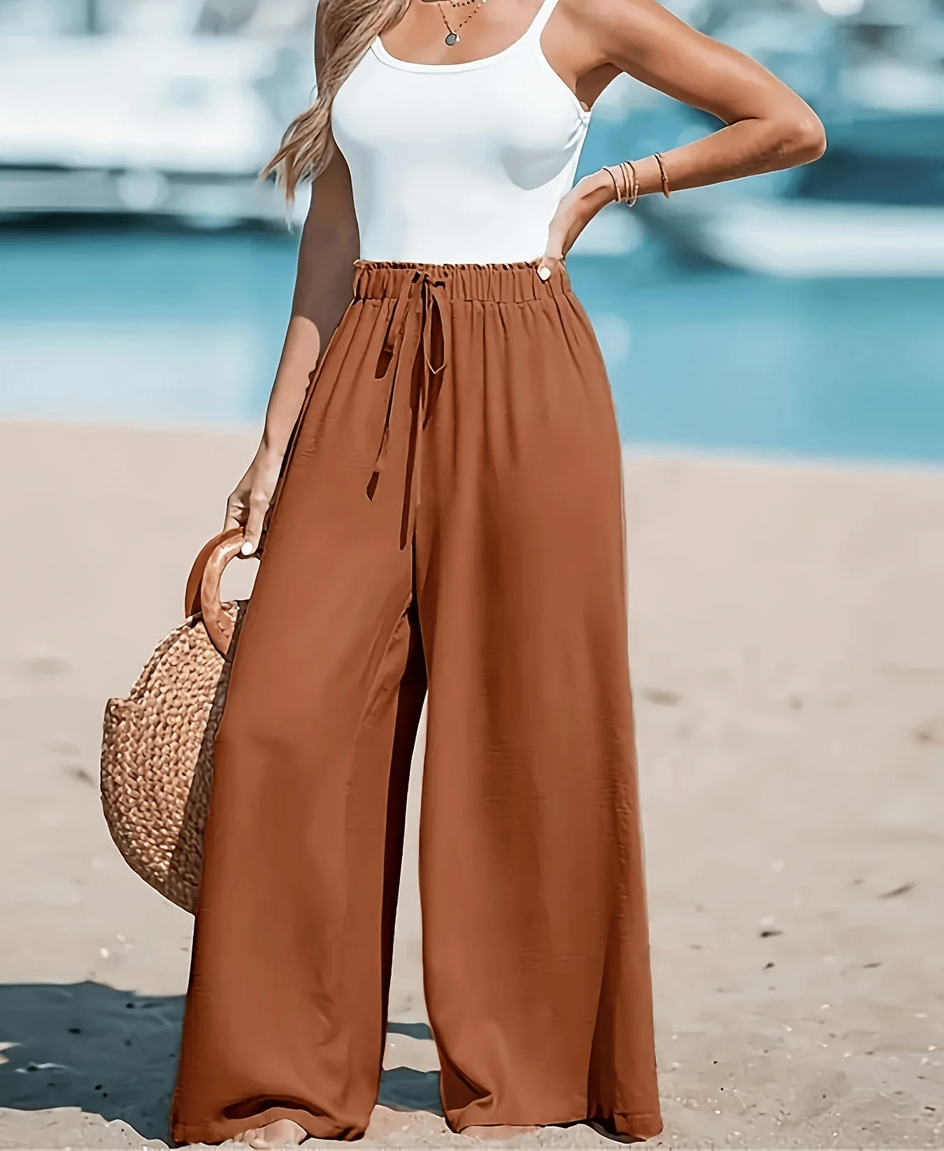 Women’s Casual Wide Leg Pants – Desert Glow Women’s Casual Wide Leg Pants – Desert Glow Blue Wolf Store 
