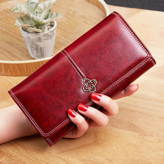 Women's Leather Wallet Woman Luxury Long Wallets Fashion Women Purses Money Bags 2022 Handbags Womens Purse Cards Holder Blue Wolf Store 