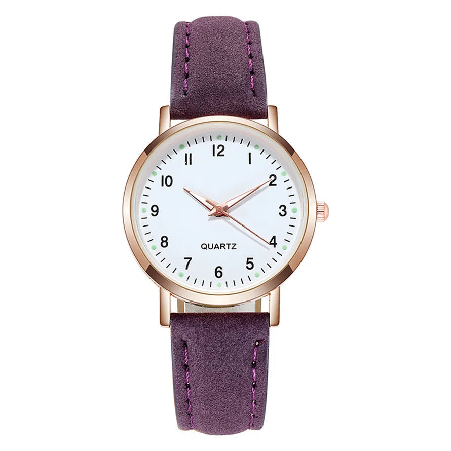 Women's Luminous Classic Watch with Leather Strap Women's Luminous Classic Watch with Leather Strap Blue Wolf Store 