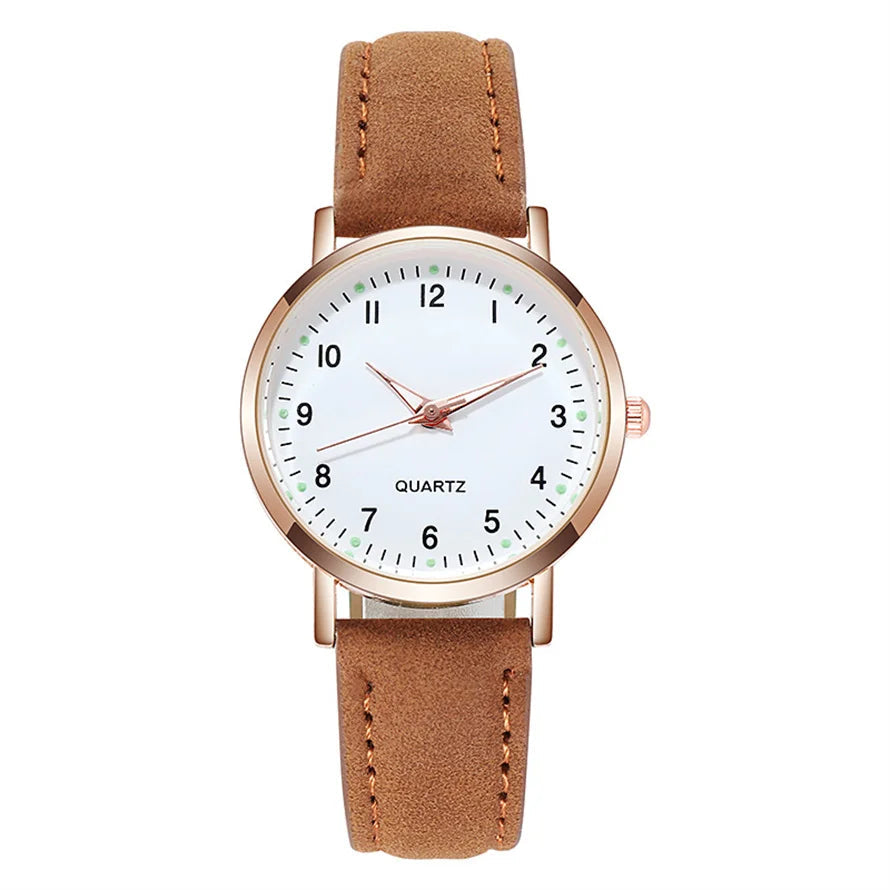 Women's Luminous Classic Watch with Leather Strap Women's Luminous Classic Watch with Leather Strap Blue Wolf Store 