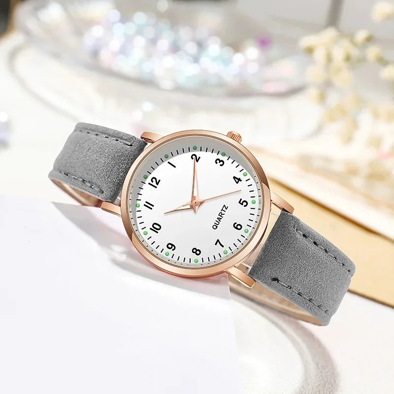 Women's Luminous Classic Watch with Leather Strap Women's Luminous Classic Watch with Leather Strap Blue Wolf Store 