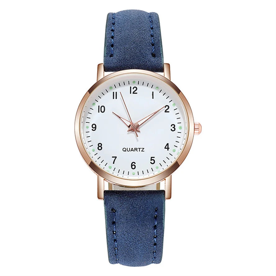 Women's Luminous Classic Watch with Leather Strap Women's Luminous Classic Watch with Leather Strap Blue Wolf Store 