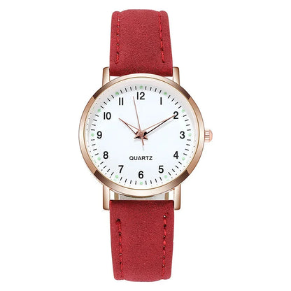 Women's Luminous Classic Watch with Leather Strap Women's Luminous Classic Watch with Leather Strap Blue Wolf Store Red 