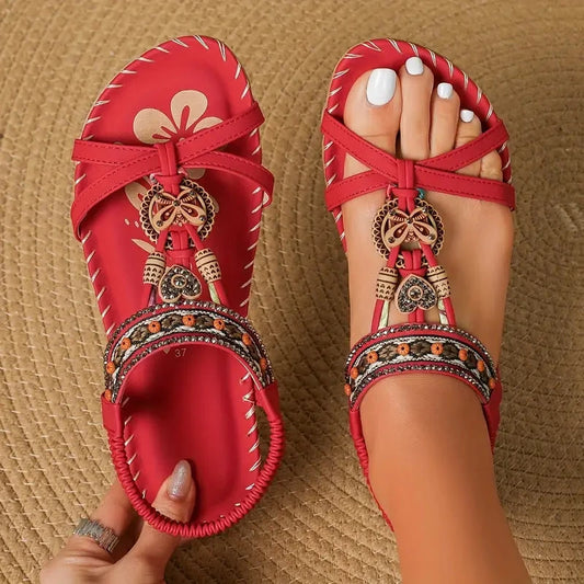 Women's Sandals Summer Star Women's Sandals Summer Star Blue Wolf Store Red US 5.5 | UK/AU 3 | EU 35.5 