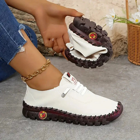 Women's Soft Leather Sneakers Women's Soft Leather Sneakers Blue Wolf Store Beige US 5 | UK/AU 3 | EU 35 