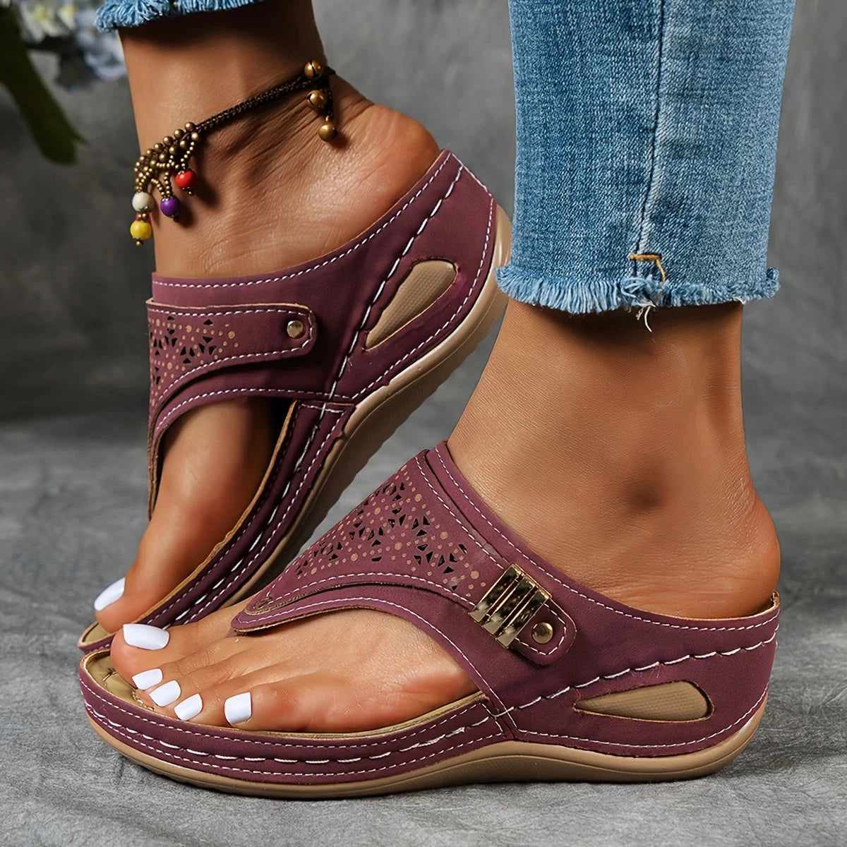 Women's Summer Wedge Heel Sandal Women's Summer Wedge Heel Sandal Blue Wolf Store 