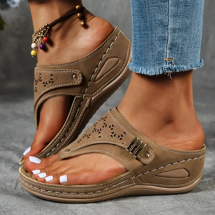 Women's Summer Wedge Heel Sandal Women's Summer Wedge Heel Sandal Blue Wolf Store Light Brown US 5 / UK 4 / EU 36 