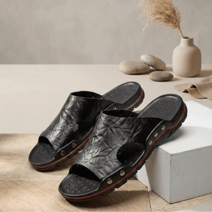 ZYNTRA - Breathable Leather Sandal ZYNTRA - Breathable Leather Sandal Blue Wolf Store 