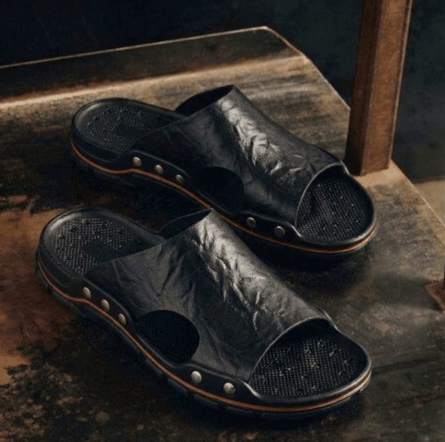 ZYNTRA - Breathable Leather Sandal ZYNTRA - Breathable Leather Sandal Blue Wolf Store 