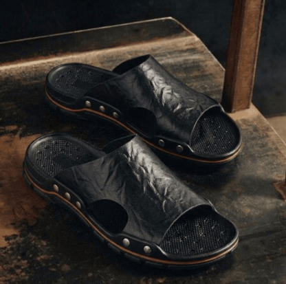 ZYNTRA - Breathable Leather Sandal ZYNTRA - Breathable Leather Sandal Blue Wolf Store 