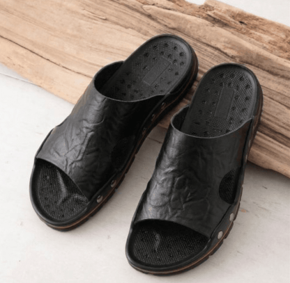ZYNTRA - Breathable Leather Sandal ZYNTRA - Breathable Leather Sandal Blue Wolf Store 