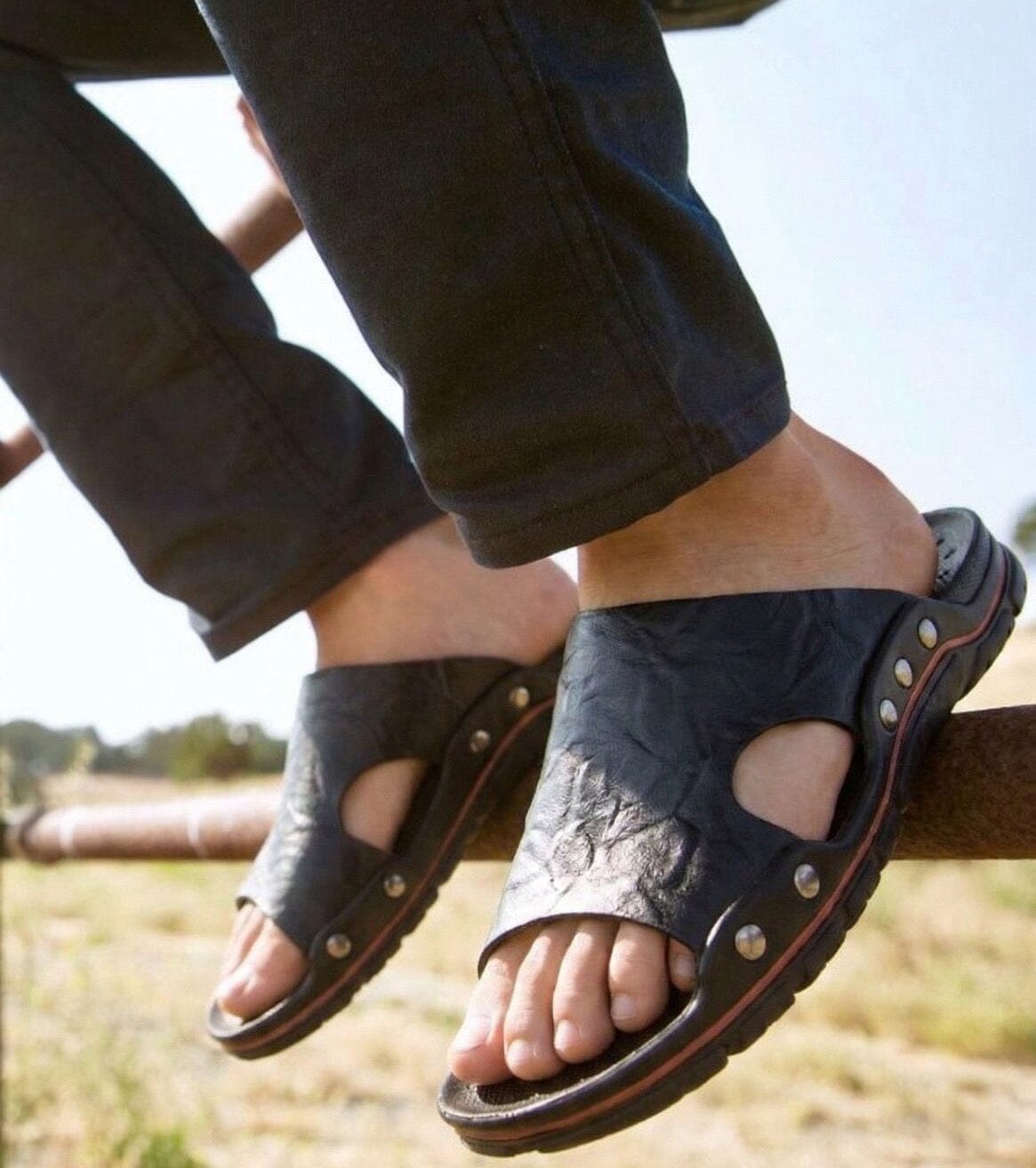 ZYNTRA - Breathable Leather Sandal ZYNTRA - Breathable Leather Sandal Blue Wolf Store 