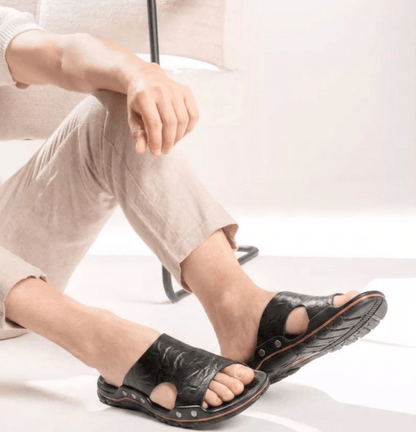 ZYNTRA - Breathable Leather Sandal ZYNTRA - Breathable Leather Sandal Blue Wolf Store 