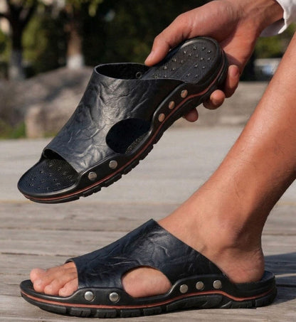 ZYNTRA - Breathable Leather Sandal ZYNTRA - Breathable Leather Sandal Blue Wolf Store 